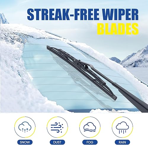 Vista 59 de Limpiaparabrisas trasero de 12 pulgadas para Mitsubishi Outlander 24-21/Nissan Rogue 23-08 Kicks 23-17 Juke 17-11 Pathfinder 20-13 Qashqai 22-17