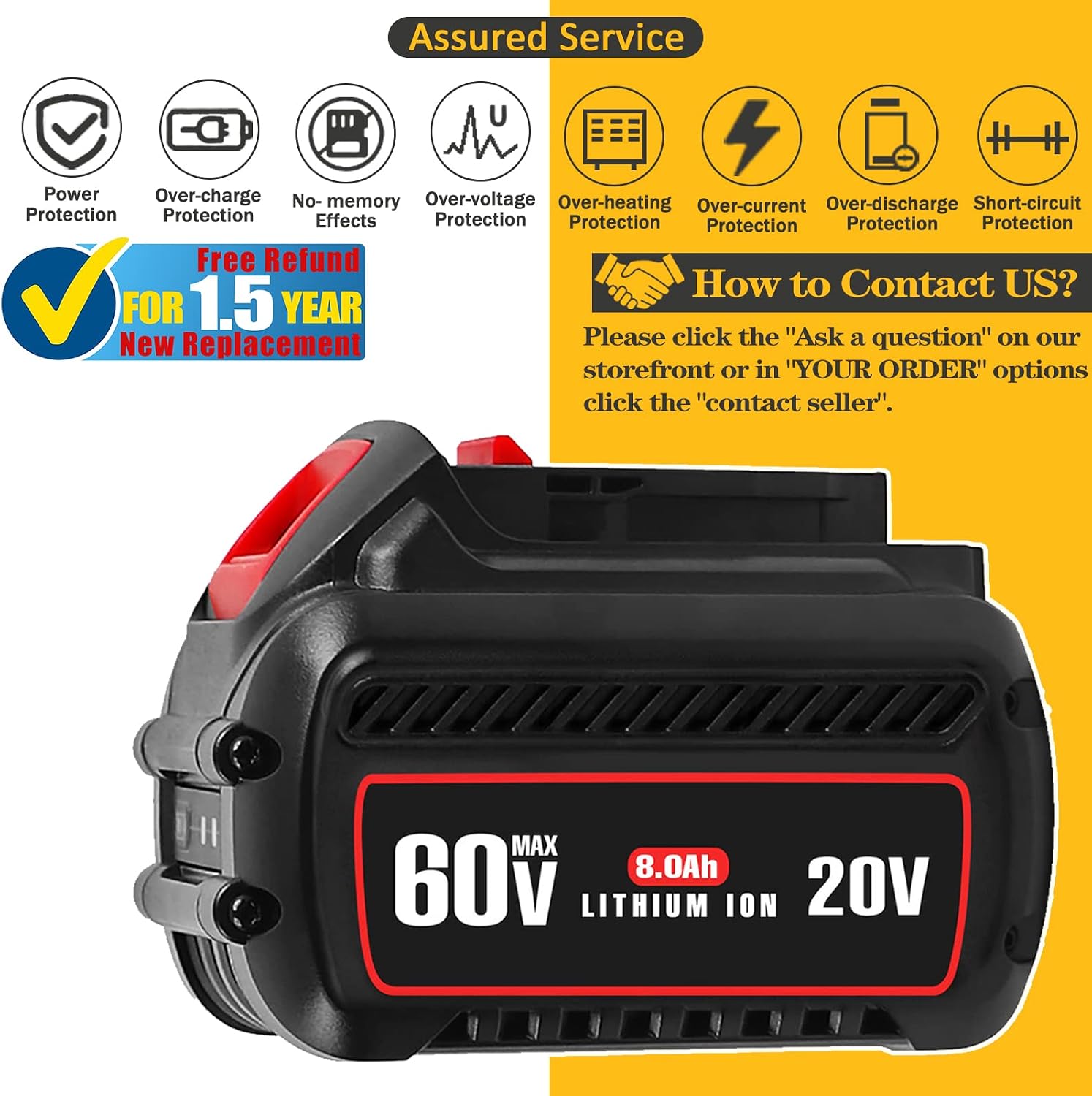 Gеt Sресіаl Prісе 【Upgrade】 CaliHutt 20V/60V/120V MAX 8.0Ah Replacement Battery for Flexvolt MAX DCB606 DCB612 DCB606-2 DCB609-2 DCB205 DCB204 DCB206 Cordless Power Tools Lithium-ion Battery