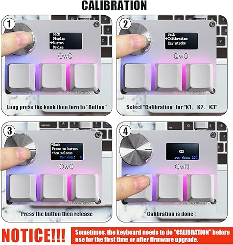 Miniatura 4 de SayoDevice OSU O3C Interruptores de disparo rápido Hall Teclado magnético lineal con perilla y pantalla, copiar pegar, disparos, Macro Hotswap Mini