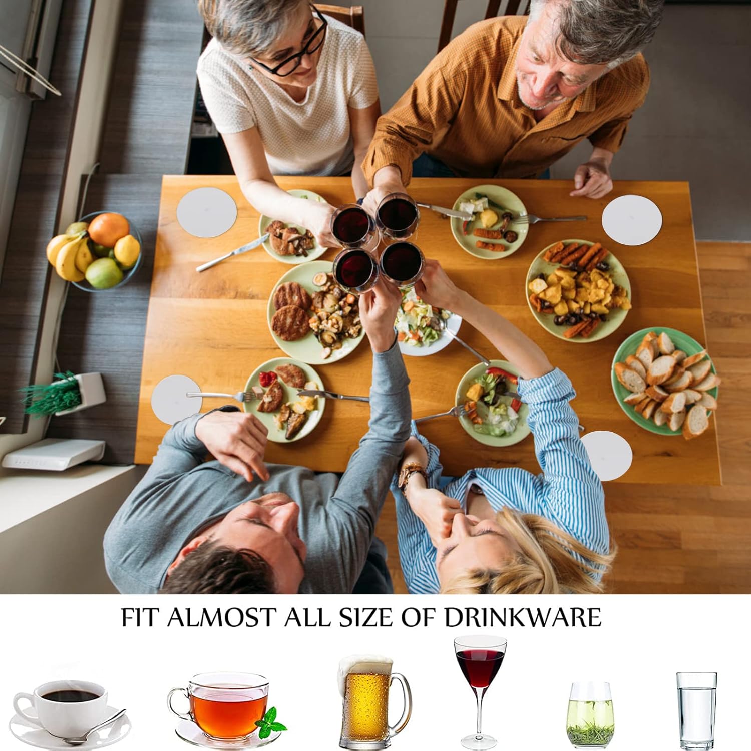 400 Pcs Paper Coasters Bulk,4 inch Disposable Round Cardboard Blank Coasters for Bar Drinks Wedding - Image 4