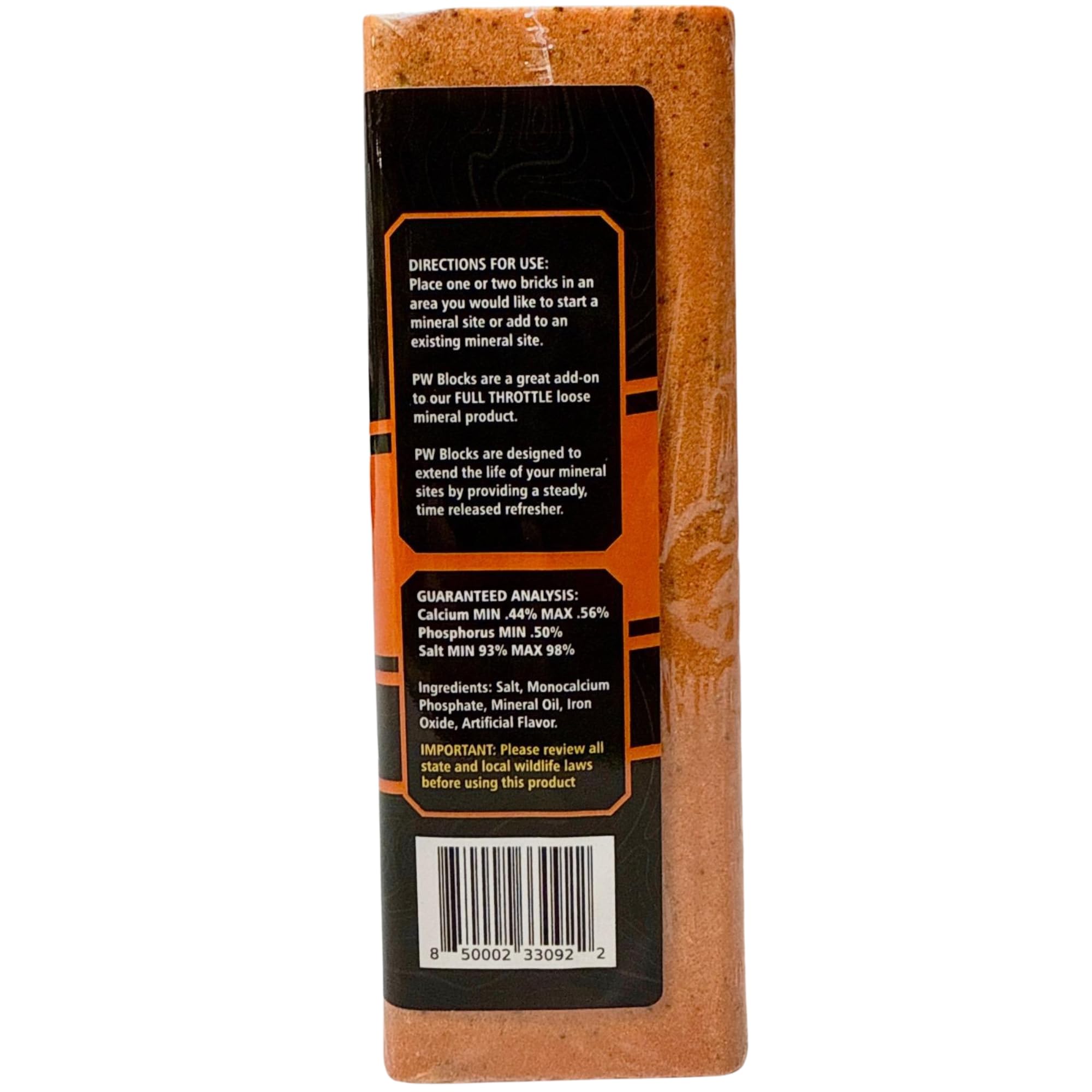 Pure Whitetail Persimmon Flavored Salt Block | Hunting & Backyard Deer Food Supplement | Deer Salt Lick & Mineral Block with Calcium and Phosphorus for Healthy Bones and Antler Growth | 4 lb