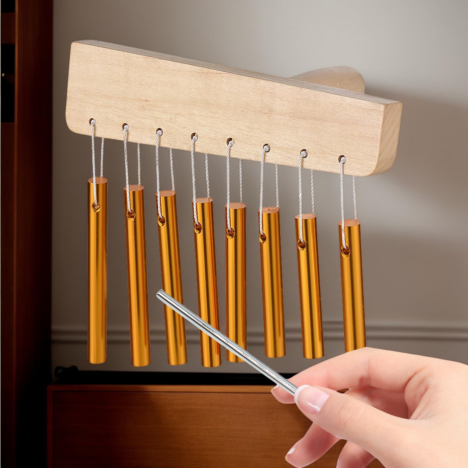 CHIMES Instrumento, Percussion CHIMES - Campana de una sola, Getter atención en clase, decoración musical, accesorios de meditación para la práctica y el rendimiento