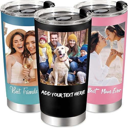 Miniatura 10 de Vasos personalizados para mamá con nombres, vaso personalizado de acero inoxidable de doble pared de 20 onzas, taza de café de viaje personalizada