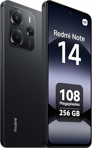 XIAOMI Redmi Note 14 - Smartphone de 8+256GB, Pantalla de 6.67" AMOLED FHD+ 120Hz, MediaTek Helio G99-Ultra, cámara de 108MP, TurboCharge 33W, 5500 mAh, Cargador no Incluido, Negro (Versión ES) - 2