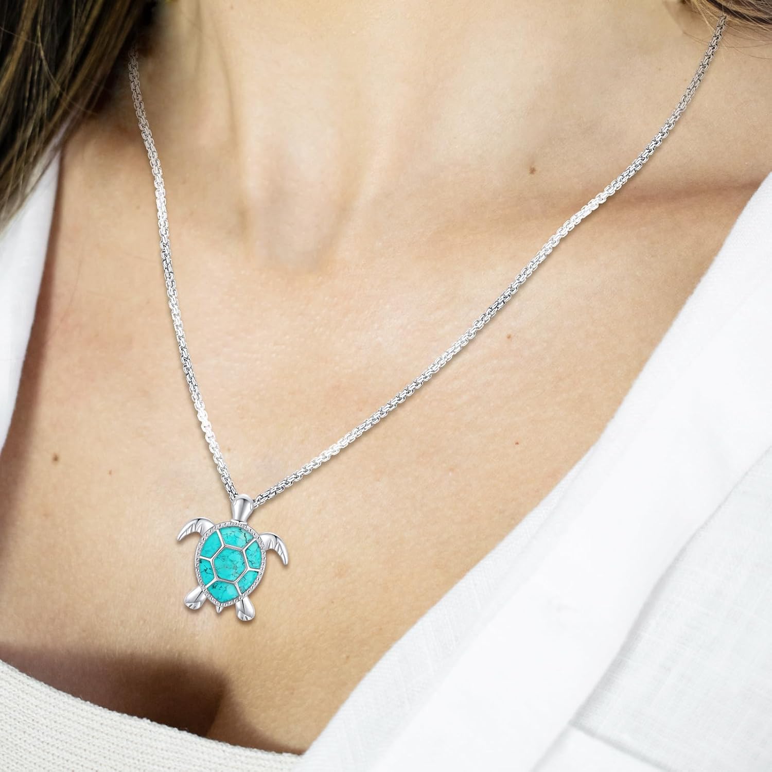 Animal Cat/Cow/Owl/Dolphin/Turtle Necklace Sterling Silver Moonstone Abalone Shell Crystal Opal Cute Animals Jewelry Gift for Women - Image 7