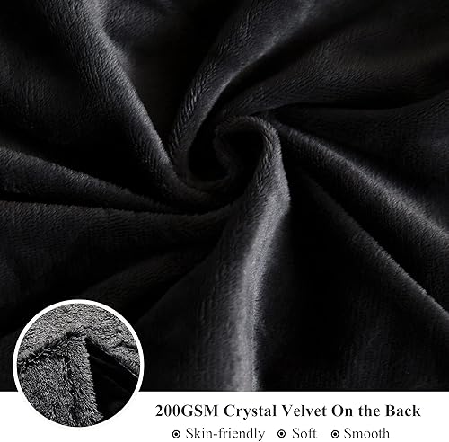 Miniatura 6 de XeGe Juego de 3 piezas de manta y fundas de almohada de piel sintética mullida de 50 x 60 pulgadas, manta de felpa lanuda de forro polar de 20 x 20