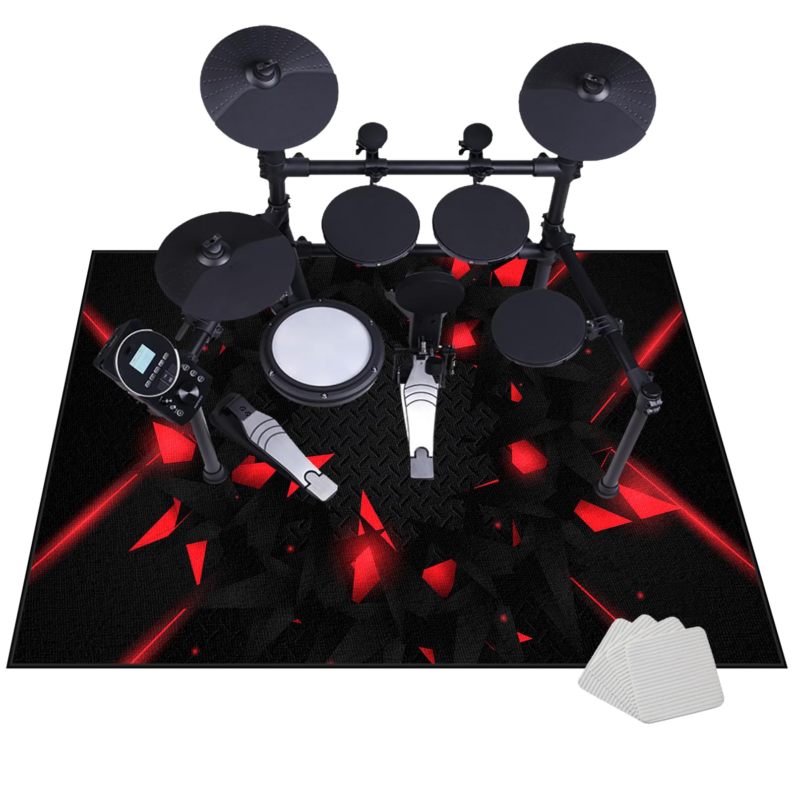 JaevKwzy Non-Slip Drum Carpet Rugs | Drum Rug Drum Mat, Professional Percussion E-Drum Rug | Drums Set Rug | Soundproof Drum Blanket | Jazz Drum Bass Drum Snare Musical Instrument Mat 100 x 80 cm