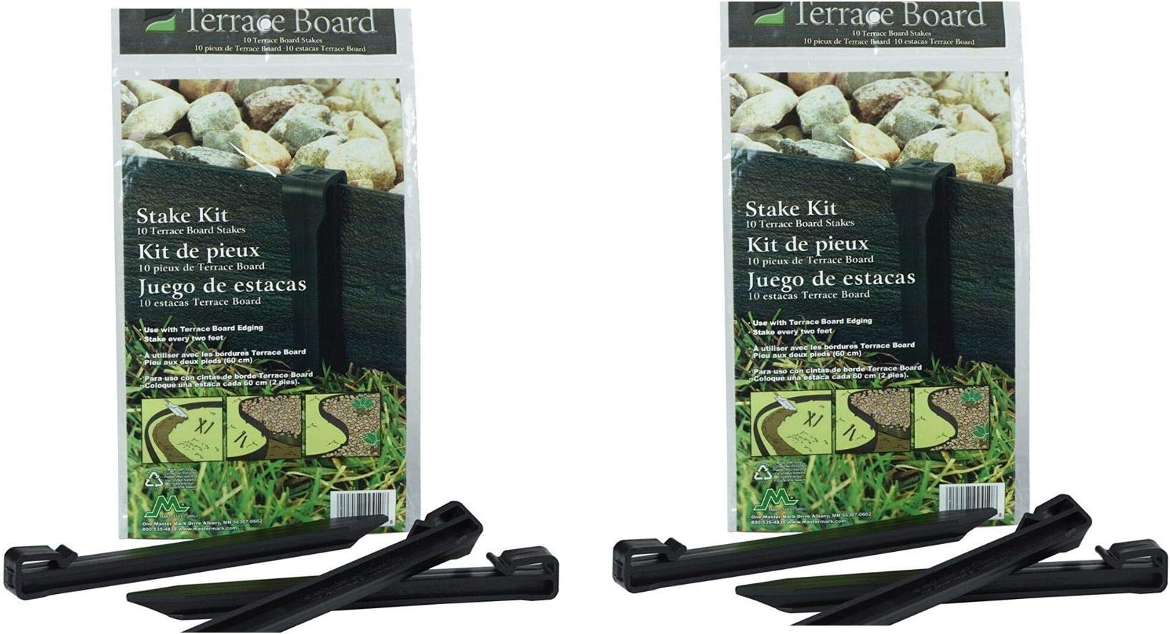 Master MarkPlastics 99410 Terrace Board 10 Inch 10 Pack, Black Stakes