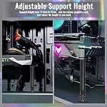 Tall GPU Support Bracket - Heavy Duty Adjustable GPU Anti Sag Holder & Support Stand for Graphics Card, 4.53"-8.27" Height Durable Black Metal PC Build Stabilizer, Large/Long GPU Sag Prevention