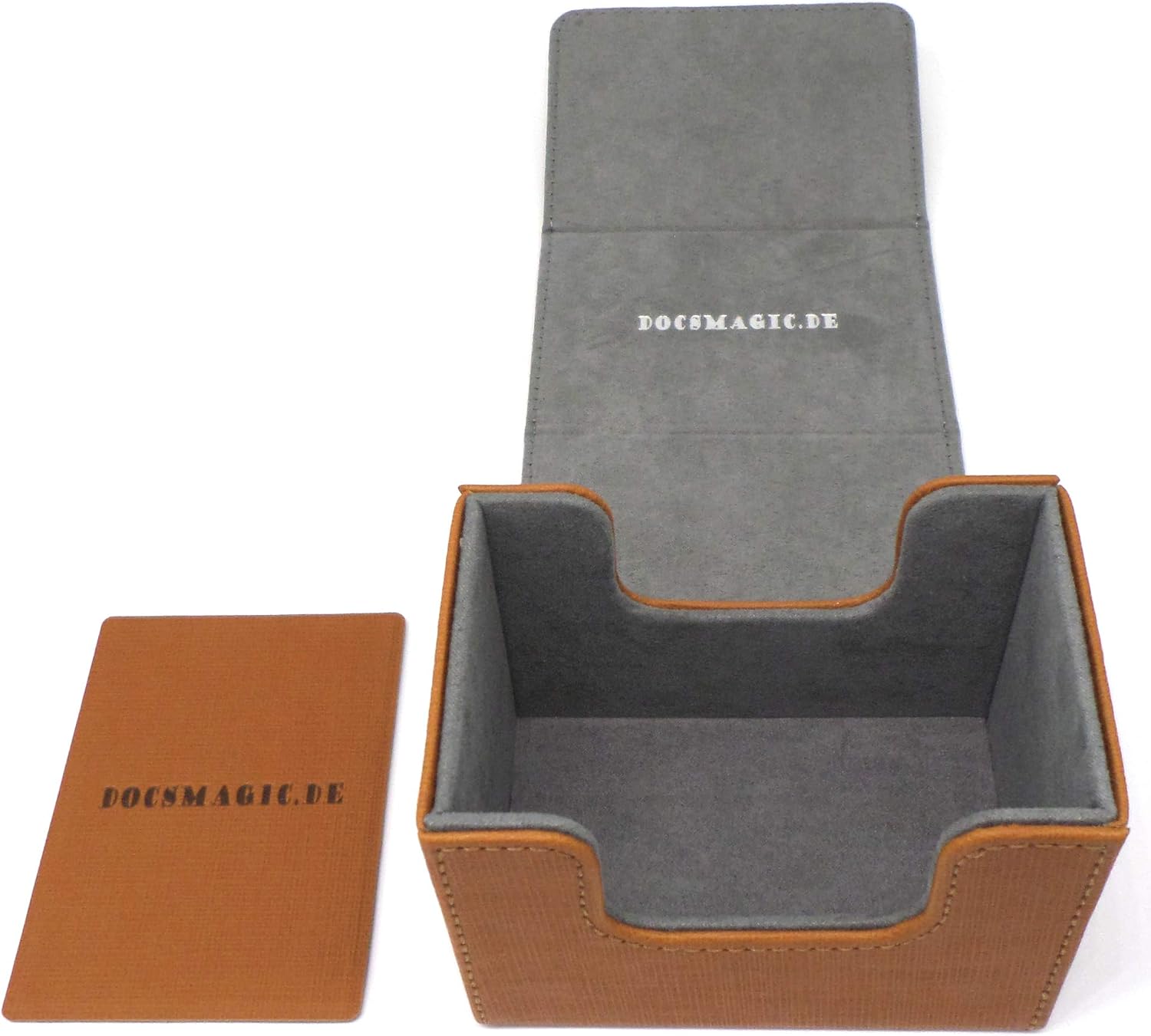 docsmagic.de Premium Magnetic Sideflip Box 80 + Deck Divider - MTG - PKM - YGO, Gold, Medium (80)