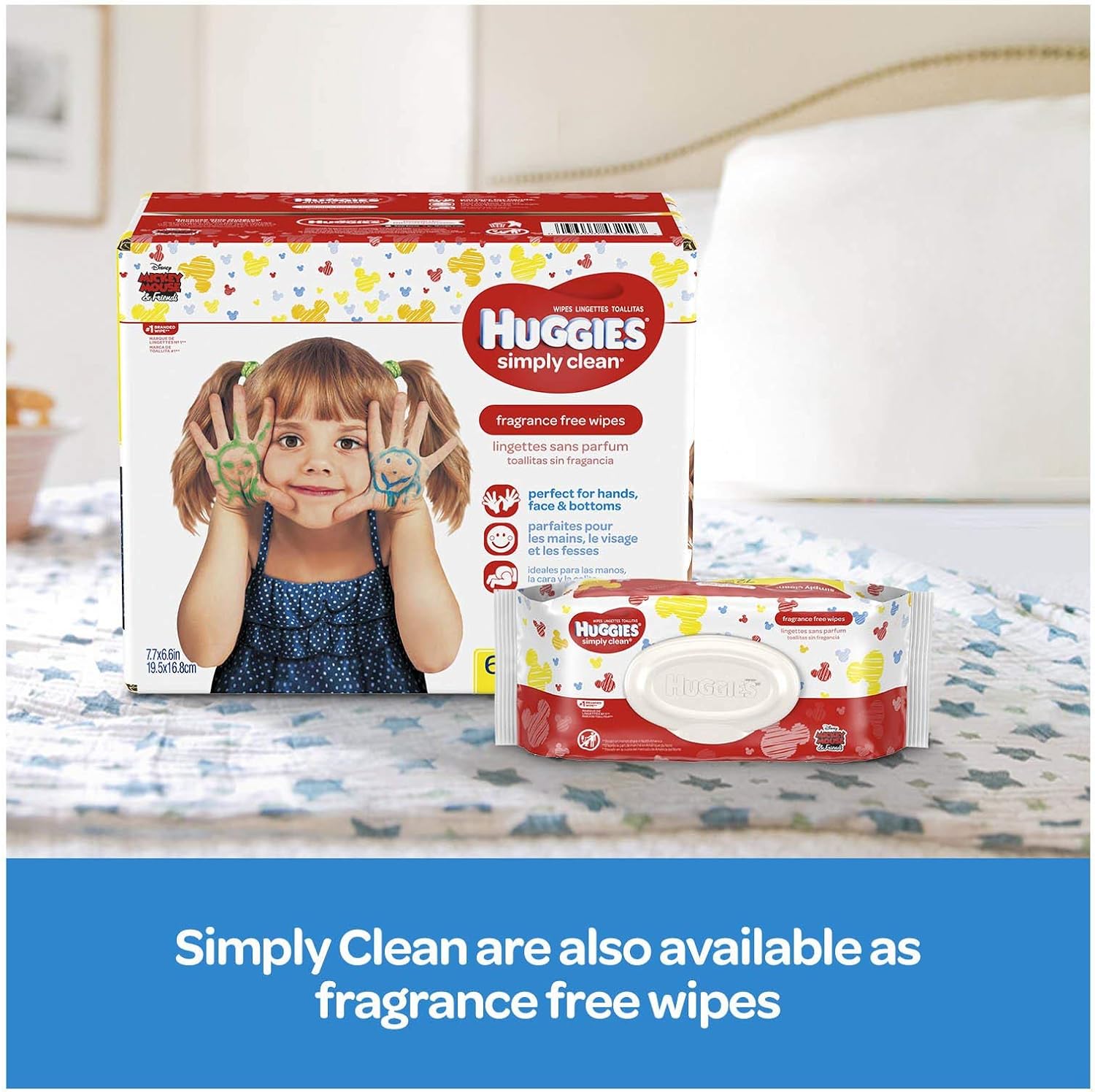HUGGIES Simply Clean Fresh Scented Baby Wipes, Soft Pack (9 Pack, 576 Sheets Total), Alcohol-Free, Hypoallergenic (Packaging May Vary), 9.700 Lb