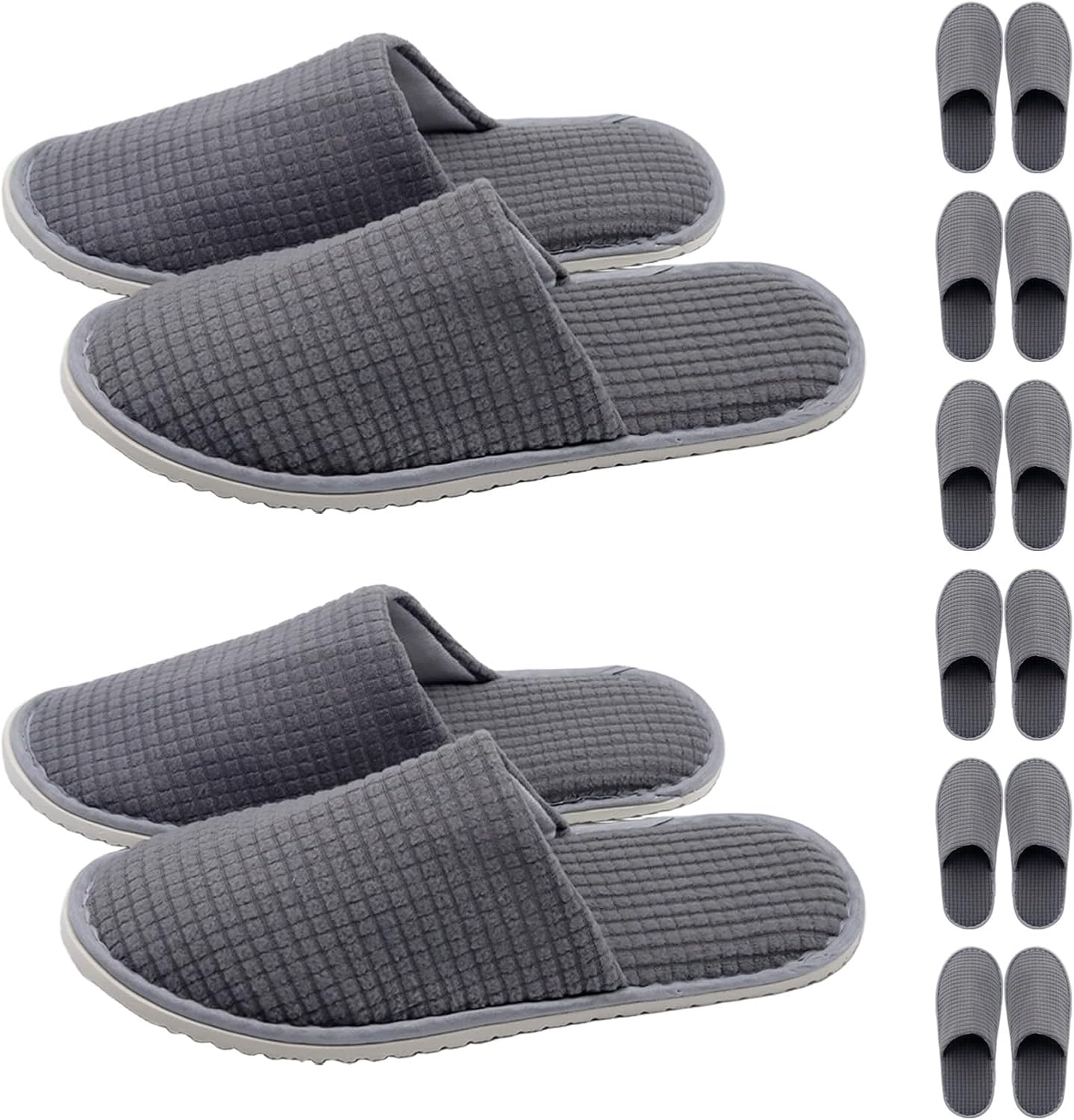 Disposable Slippers for Guests, 8 Pairs Coral Fleece Non Slip Hotel Slippers, Unisex, Washable Reusable for Hotel, Guest, Travel, Bride, Women