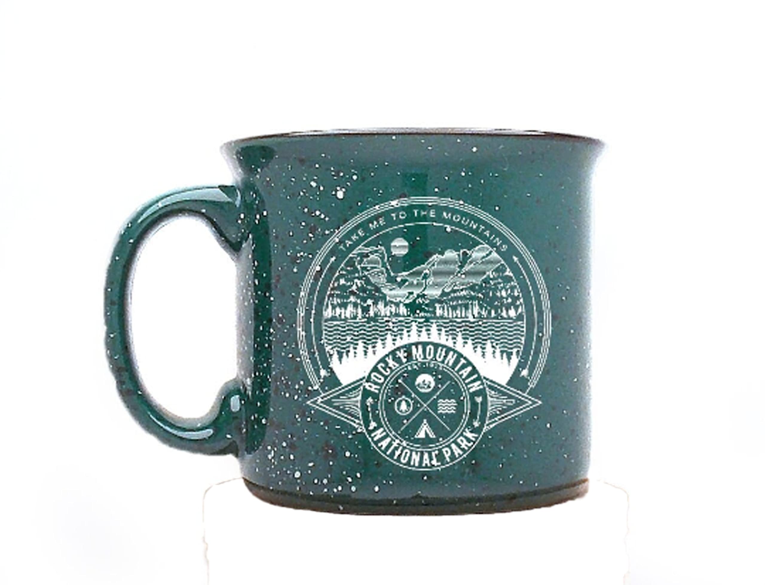 Ceramic Mug by Black Lantern – Speckled Coffee Mug for Women and Men with Rocky Mountain National Park Design (1pc)