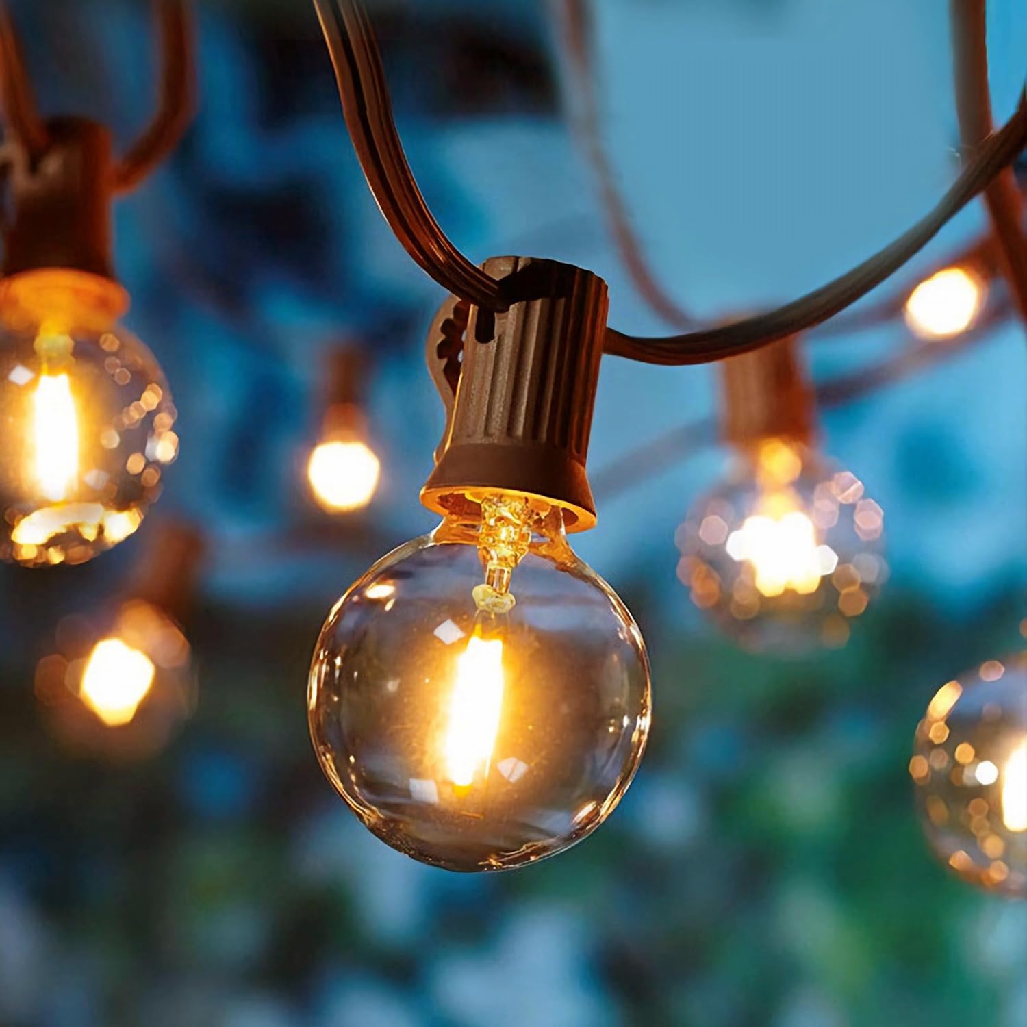 ONSTUY Catena Luminosa Esterno,15 Metri Catena Luminosa G40 LED con 25 Lampadine,2700K Bianco Caldo,IP65 Impermeabile Luci da Esterno Giardino per Giardino,Gazebo,Matrimonio,Natale,Partito