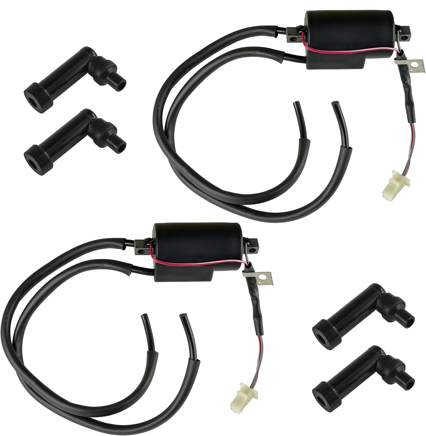 Caltric 2x Ignition Coil with Spark Plug Caps Compatible with Yamaha XJ550 Seca 1981 1982 1983