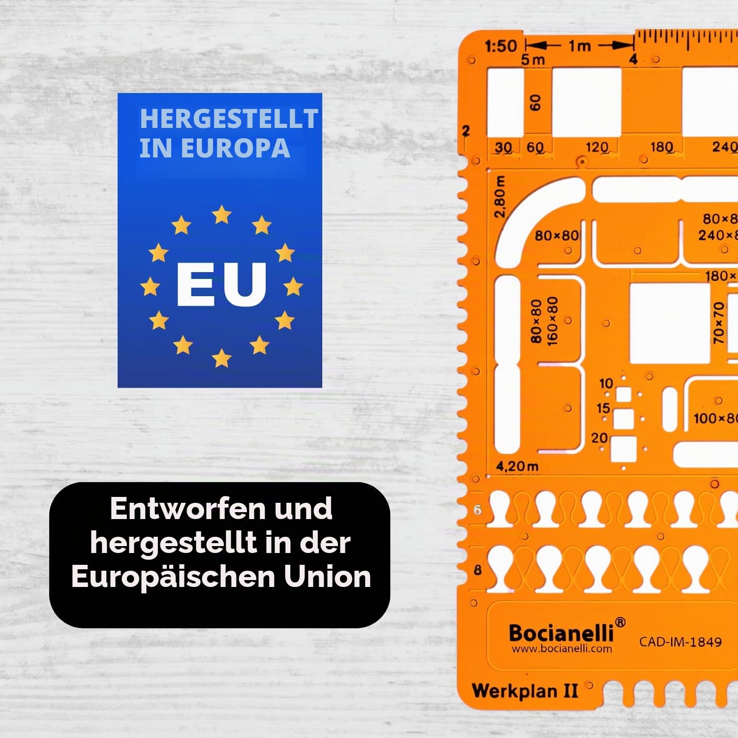 1:50 Architekt Schablone Zeichenschablone Möblierung - Innenarchitektur Technisches Zeichnen