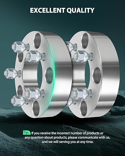 Miniatura 2 de SCITOO 2 adaptadores de rueda de 5 x 135 a 5 x 4.5 pulgadas, pernos de 1.5 pulgadas de diámetro de 12 x 1.5 pulgadas, sin ajuste centrado para