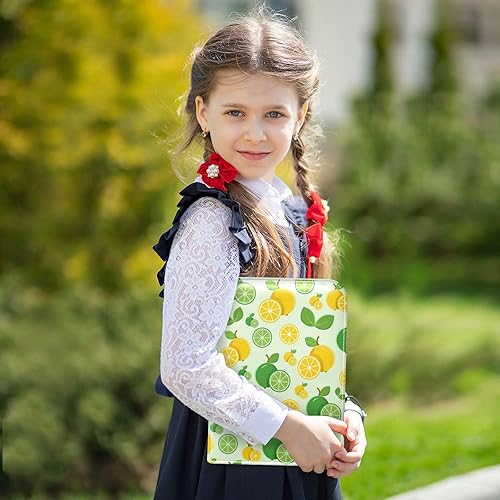 Miniatura 5 de Lemon Green Yellow Trading Card Binder 4-Pocket PU Cover Card Albums with 55 Removable Sleeves 3-Ring Card Organizer for MTG TCG Sports Cards Game