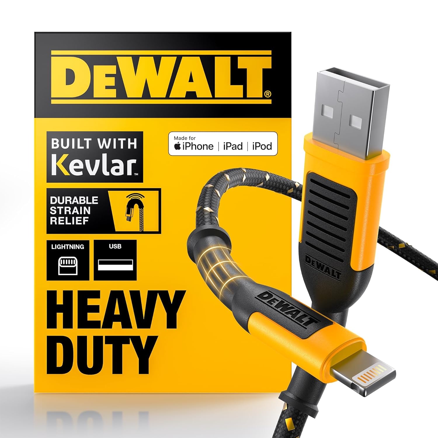 DEWALT Heavy Duty Lightning to USB-A Cable - Thumbnail 4