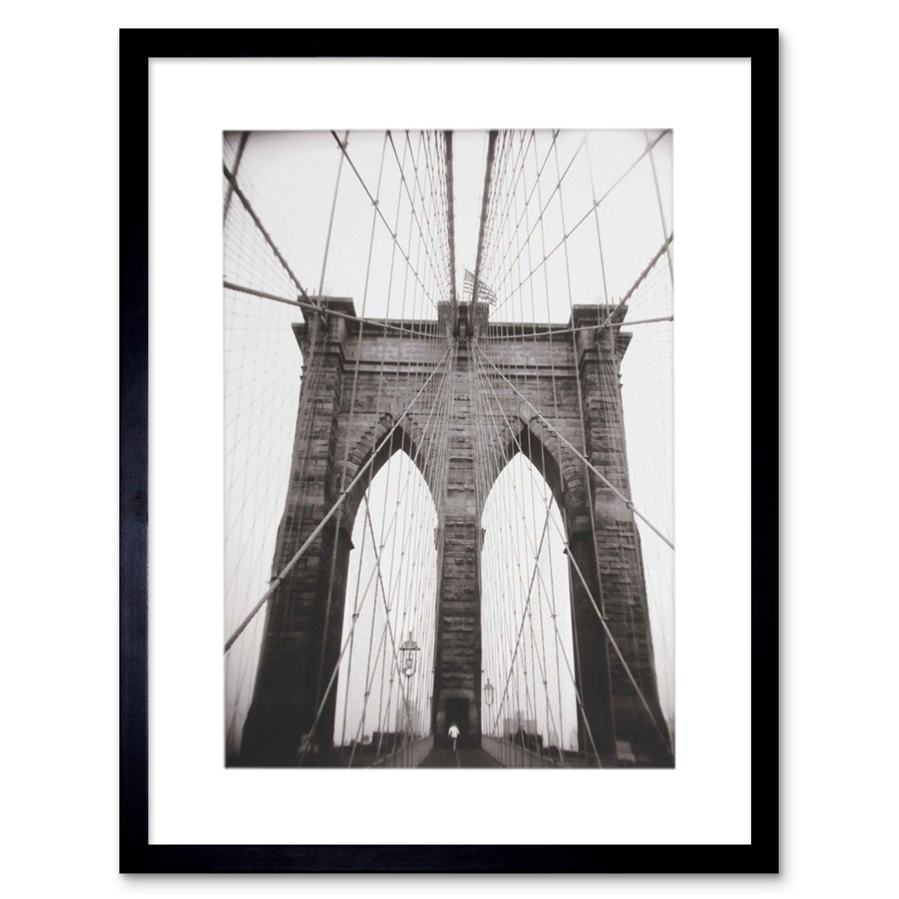 Artery8 Framed Print - Brooklyn Bridge - 12x16" - Grey