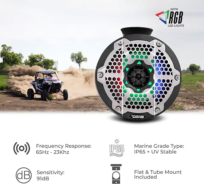 Parlantes DS18 NXL-PS6BK 2 Vías Torre 300W con Luces RGB miniatura 3