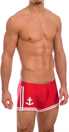 Gary Majdell Sport Mens New Sailor Boxer Square Cut Swimsuit Brief