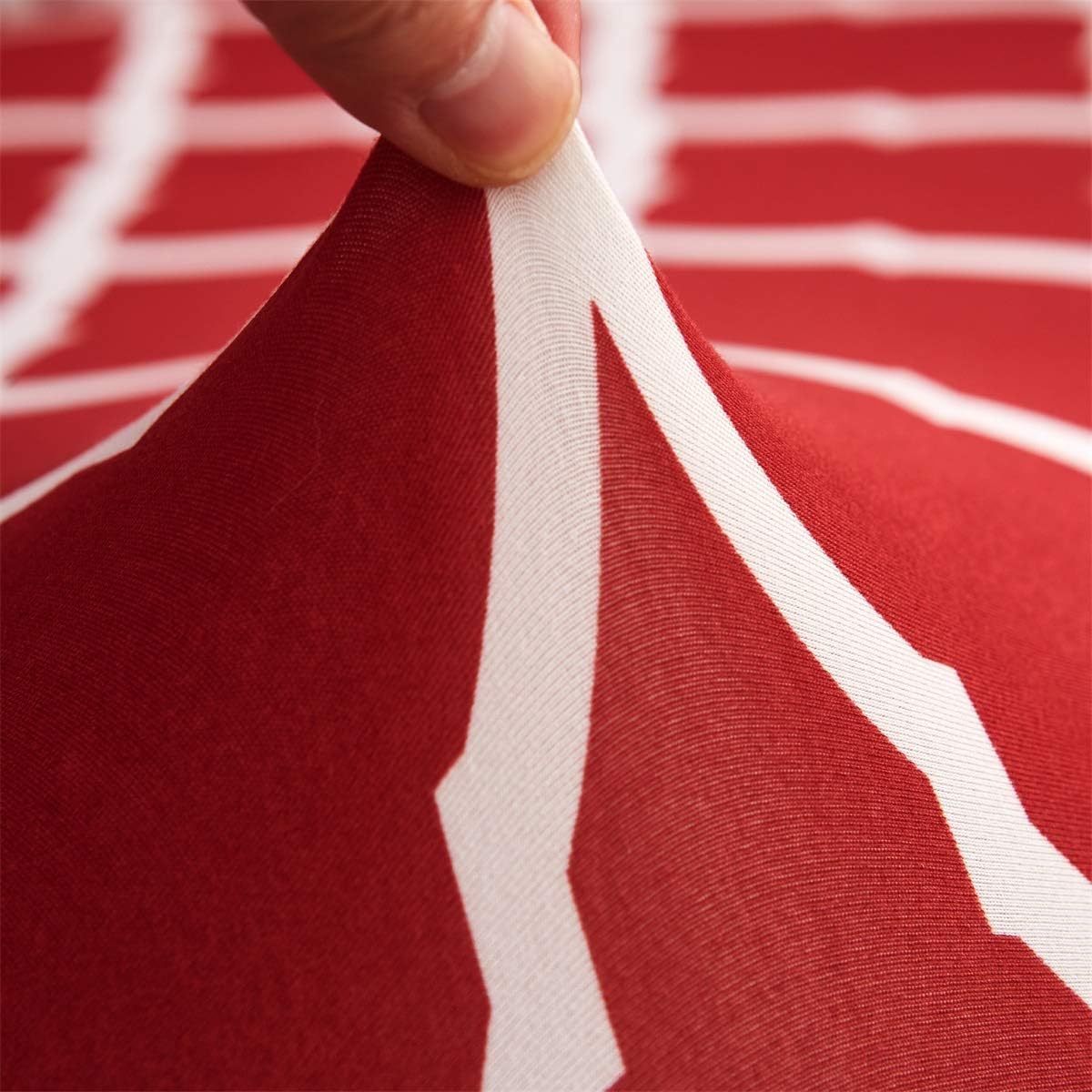 MIFXIN Stretch Sofa Cover 1 Piece Spandex Polyester Slipcover Sofa Couch Furniture Protector with 1 Pcs Pillow Cover for Dogs Cats Kids Living Room Decor (Grid Red, 1-Seater Chair)