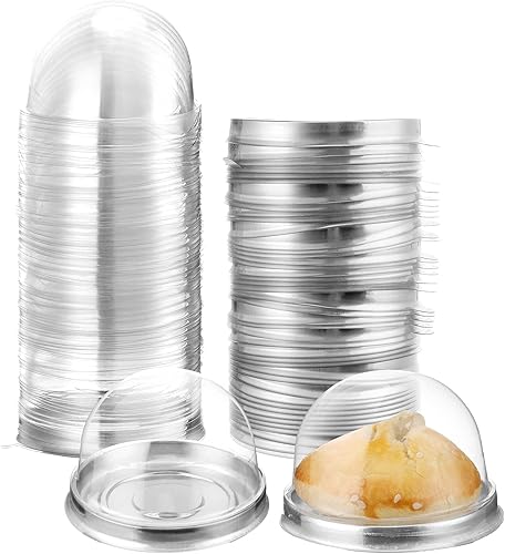 Patelai Mini recipiente de plástico transparente para magdalenas, mini caja para magdalenas, cúpula para magdalenas, caja de un solo recipiente para