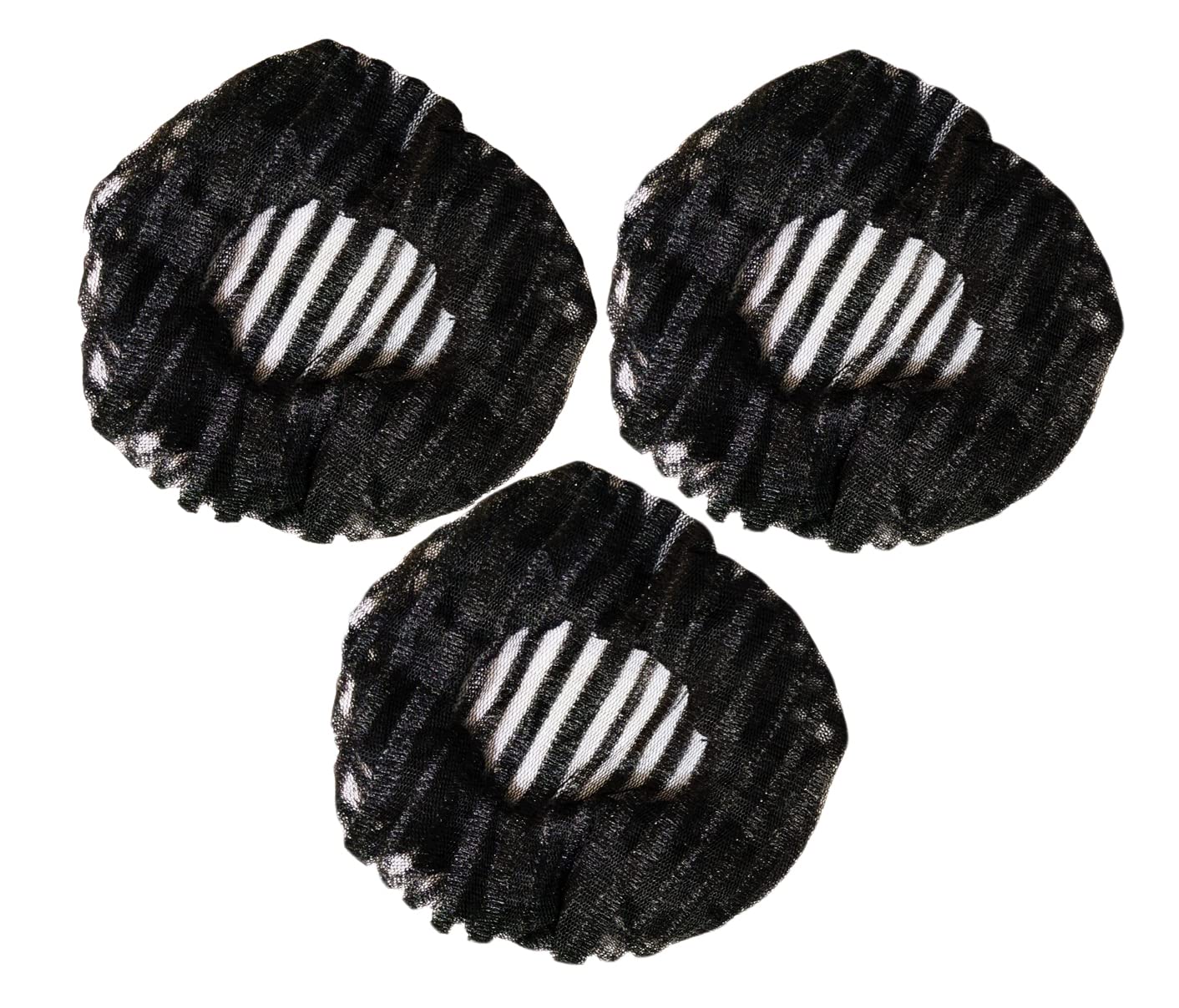 Myynti 3 PCS Bun Hair Nets Set Reusable Elastic Mesh Bun Cover Hair Accessories for Women Girls Black_Color