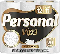 Personal Papel Higiênico Vip Folha Tripla Com 12 Rolos De 20M