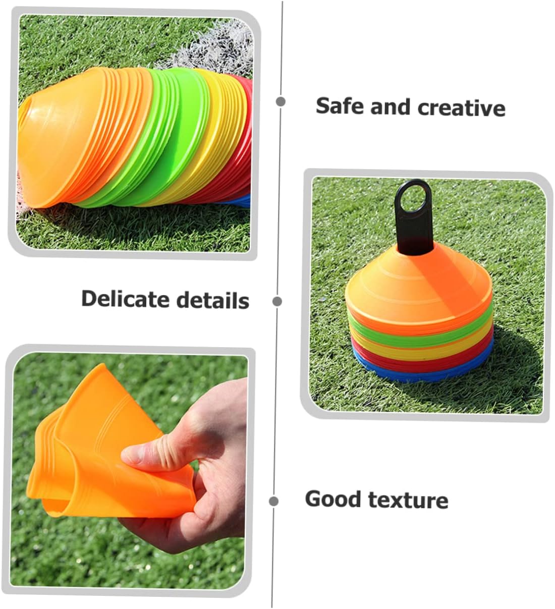 VICASKY 1 Set Soccer Training Cones Durable Plastic Football Cones with Stand Bright Colors for Easy Visibility for Agility Drills and Sports Practice Indoor and Outdoor Use