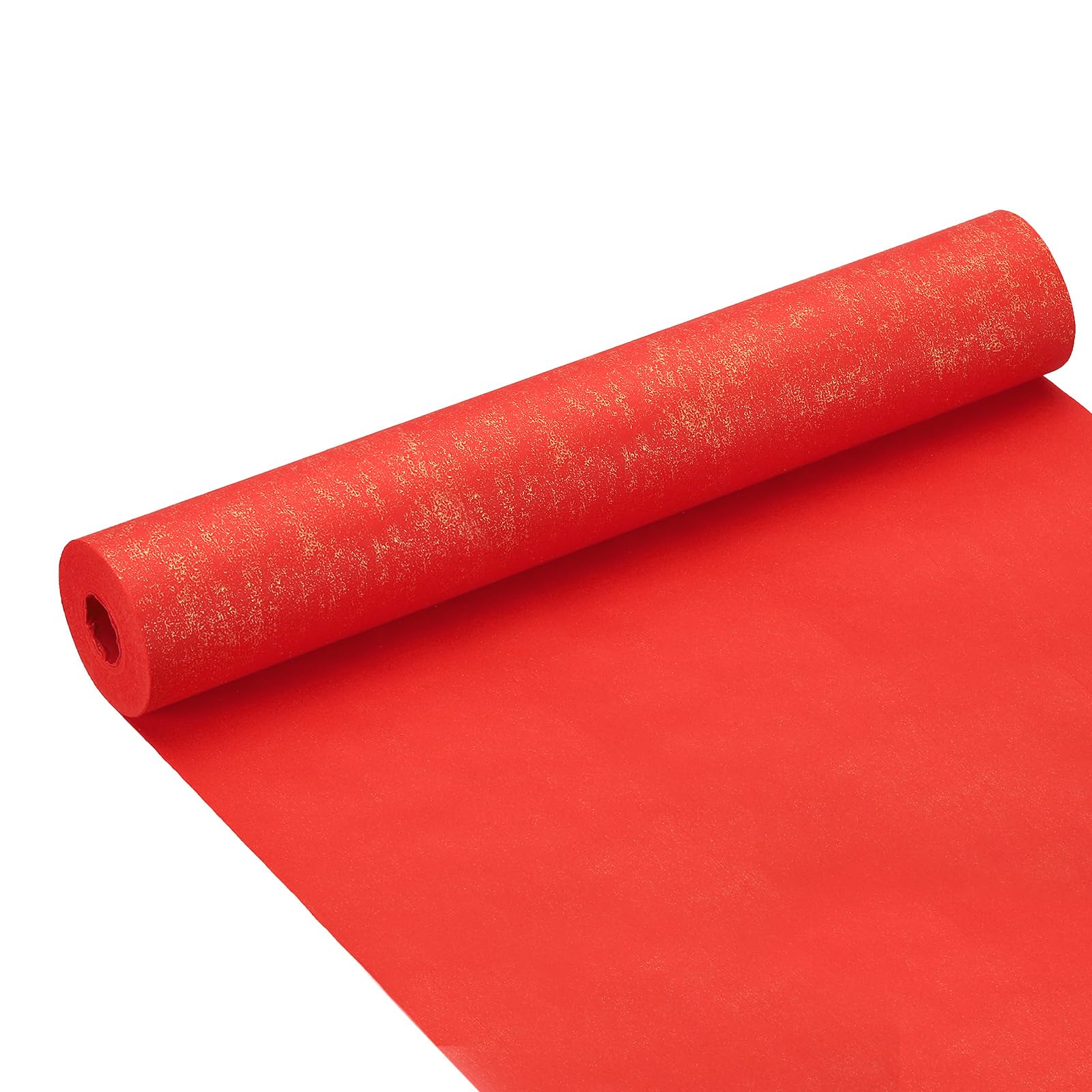 PATIKIL Chinese Xuan Paper Roll 65Ft x 13.4 Inch Half Raw Ripe Chinese Calligraphy Practice Paper Chunlian Duilian Couplets, Red