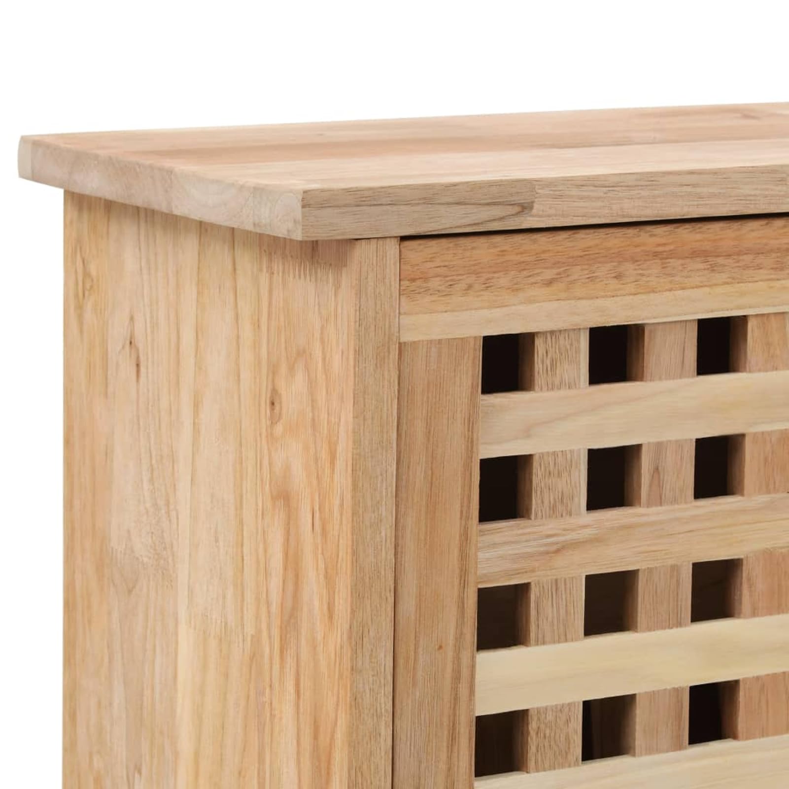 Szafka na buty z 3 półkami z litego drewna orzecha włoskiego i sklejki, 55 x 20 x 104 cm, kolor naturalny – szafka do przedpokoju do schludnej półki na buty przy wejściu
