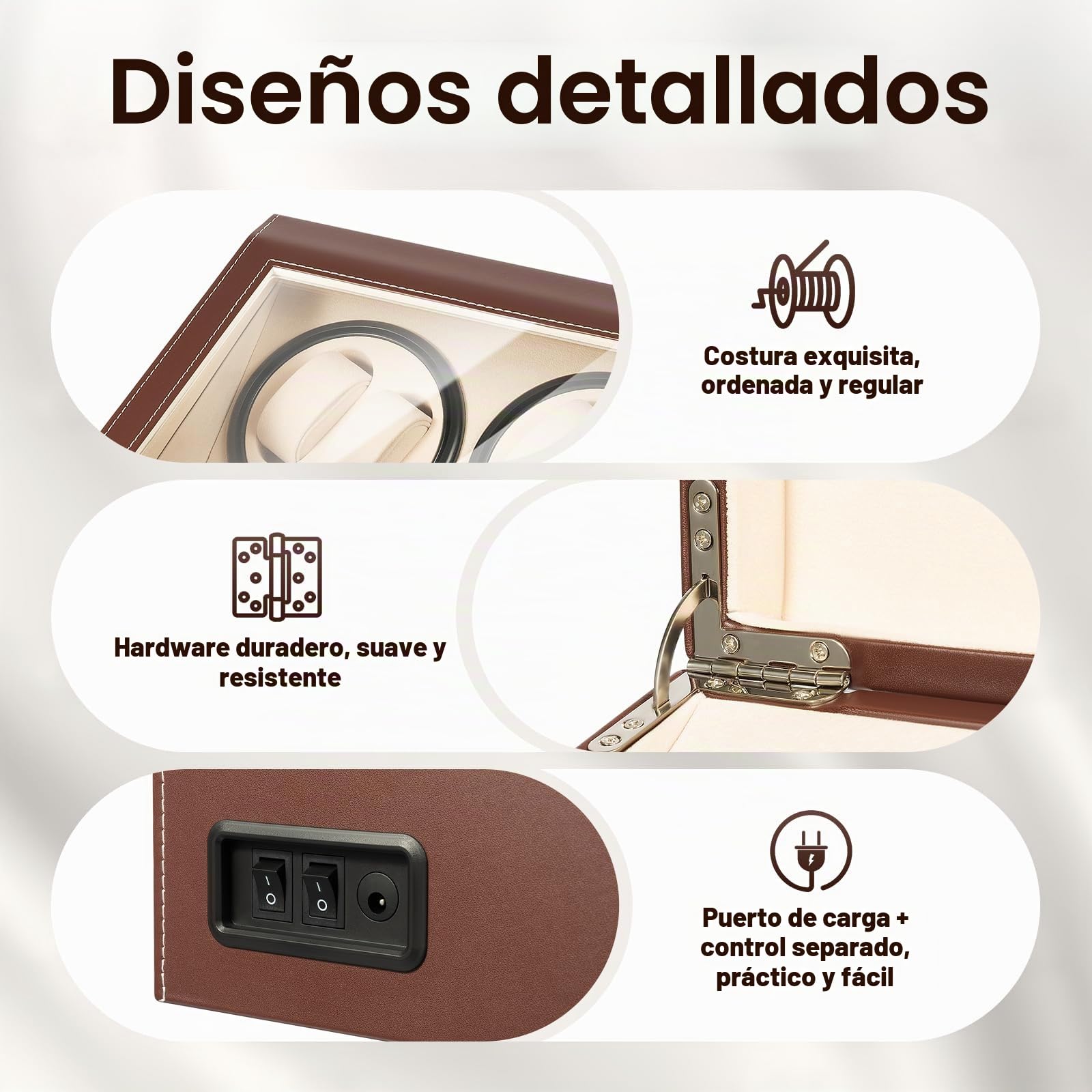 Caja de reloj automática para reloj, caja de madera, fibra de carbono, 4 + 6 relojes, Winder, -