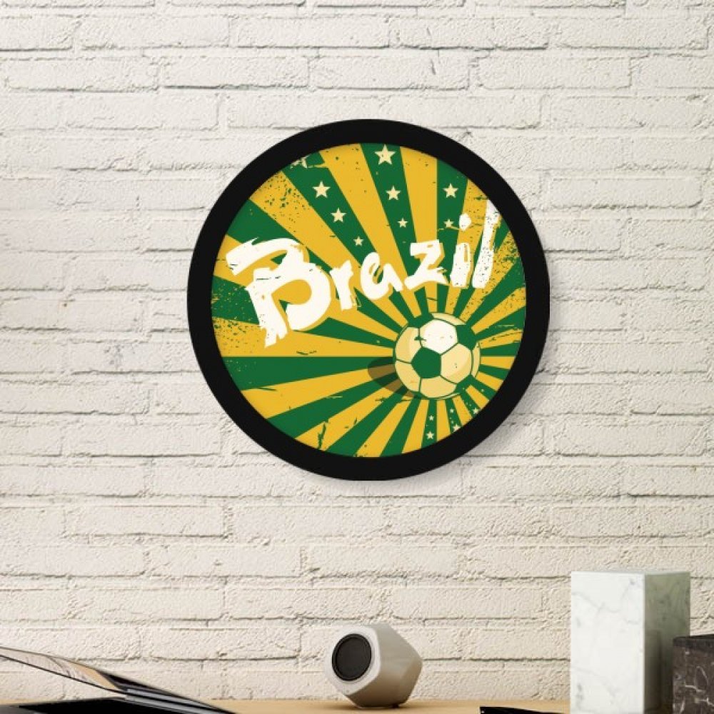 Illustration Brésil Football Jaune Vert pour Décoration Salon Dynamique