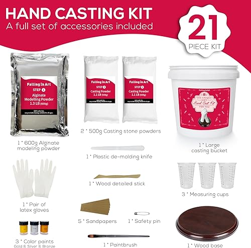 Miniatura 8 de Falling in Art Kit de recambio de polvo de fundición a mano kits de moldeo con polvo de moldeo de alginato de 11 lb 500 g y polvo de fundición de