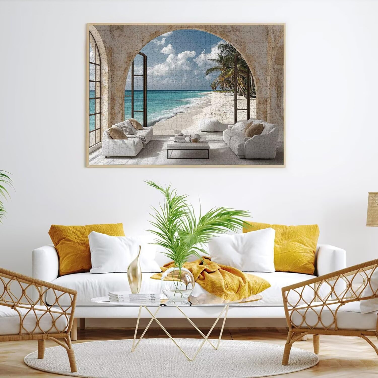 Puzzle 1500 Pezzi spiaggia Puzzle Legno Il paesaggio, n-204