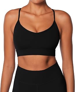 Sunzel Women's Removable Pads Adjustable Straps Open Back Sports Bra | Removable Pads, Adjustable Straps, Open Back, Soft Stretch, Four-Way Stretch, For Yoga Gym Workouts