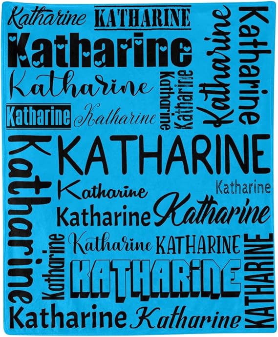 Personalized Blanket for Kids Adults Personalized Name Blanket Custom Blanket with Name Personalized Gifts for Christmas Birthday Valentines Day Mothers Fathers Day (Blue&Black, 40"x50")