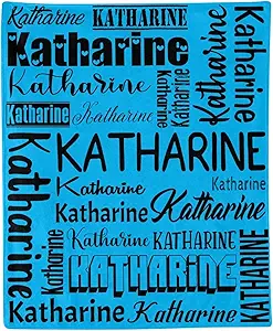 Personalized Blanket for Kids Adults Personalized Name Blanket Custom Blanket with Name Personalized Gifts for Christmas Birthday Valentines Day Mothers Fathers Day (Blue&Black, 40"x50")