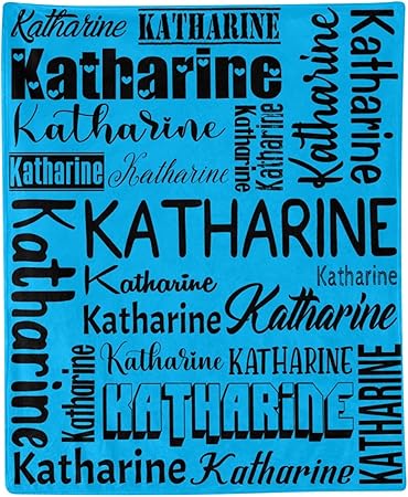Personalized Blanket for Kids Adults Personalized Name Blanket Custom Blanket with Name Personalized Gifts for Christmas Birthday Valentines Day Mothers Fathers Day (Blue&Black, 40"x50")