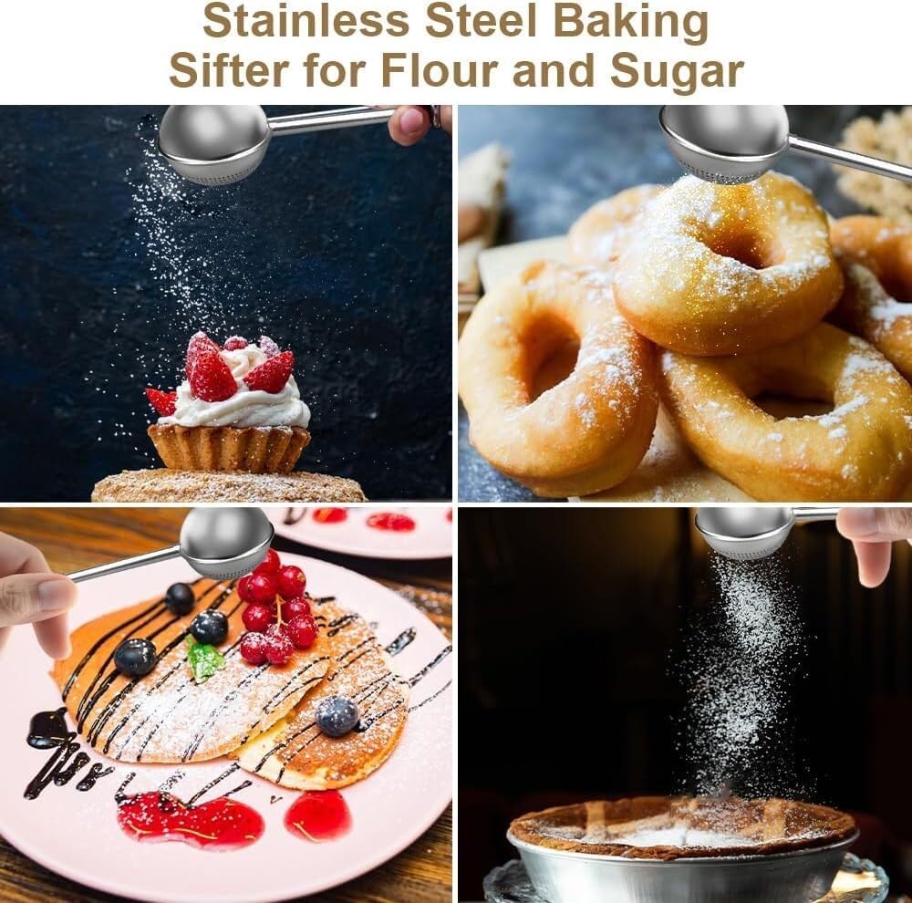 Sugar Shaker,Sugar Container,Sugar Dispenser, Tea Infuser for Loose Leaf Tea, Loose Leaf Tea Ball Strainer,Baking Sugar Shaker Flour Duster