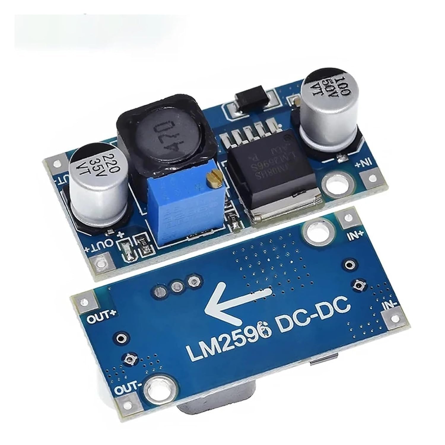 5-Pack Adjustable DC-DC Buck Converter Step-Down Power Module - 3-40V to 1.5-35V Efficient Voltage Regulator with LED Indicator for DIY Electronics Projects