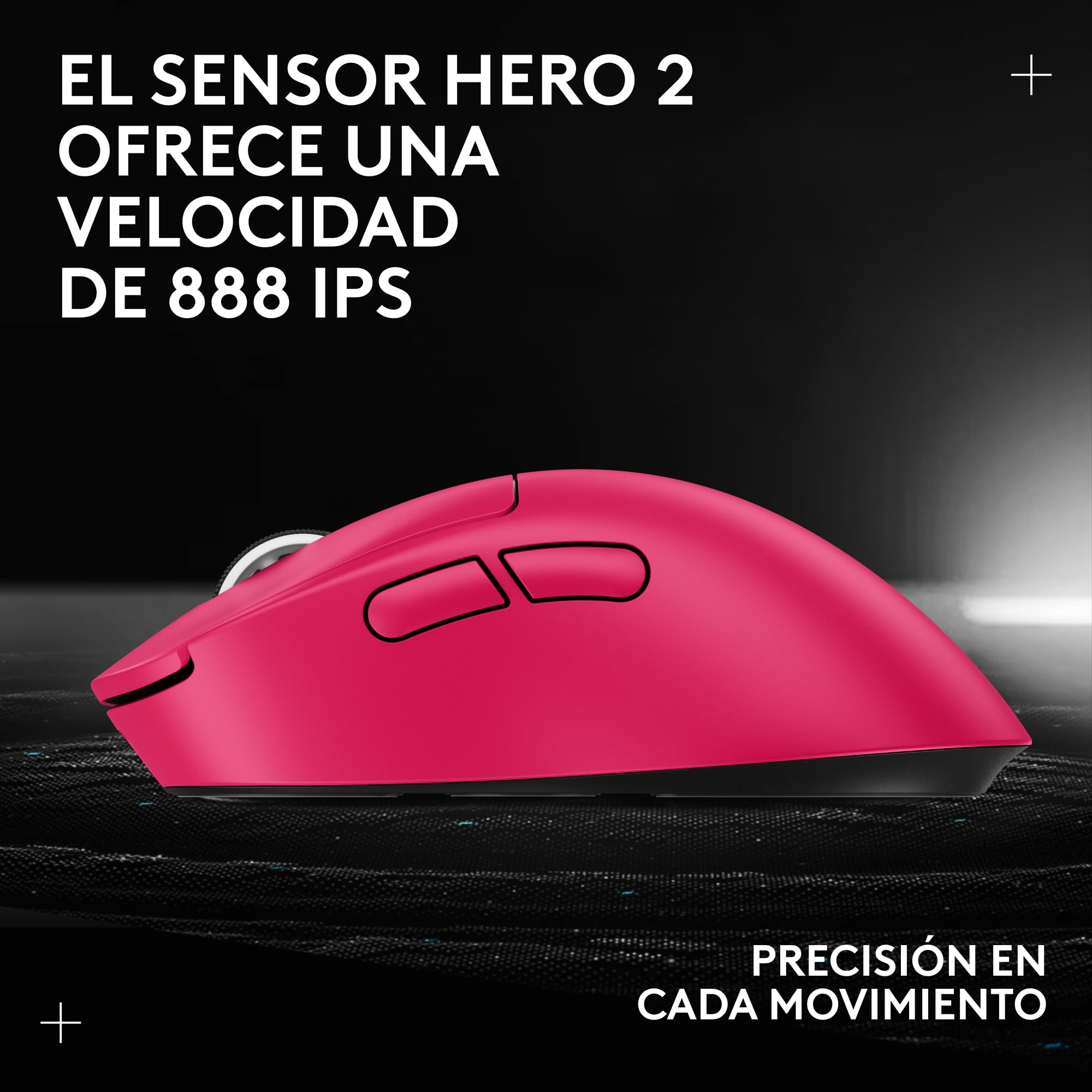 Logitech G Pro X Superlight 2 Dex Wireless Gaming Mouse | 60g pro-grade right-handed mouse, 5 buttons, USB-C, 44k DPI, up to 8 kHz polling, PC/Mac - Rosa
