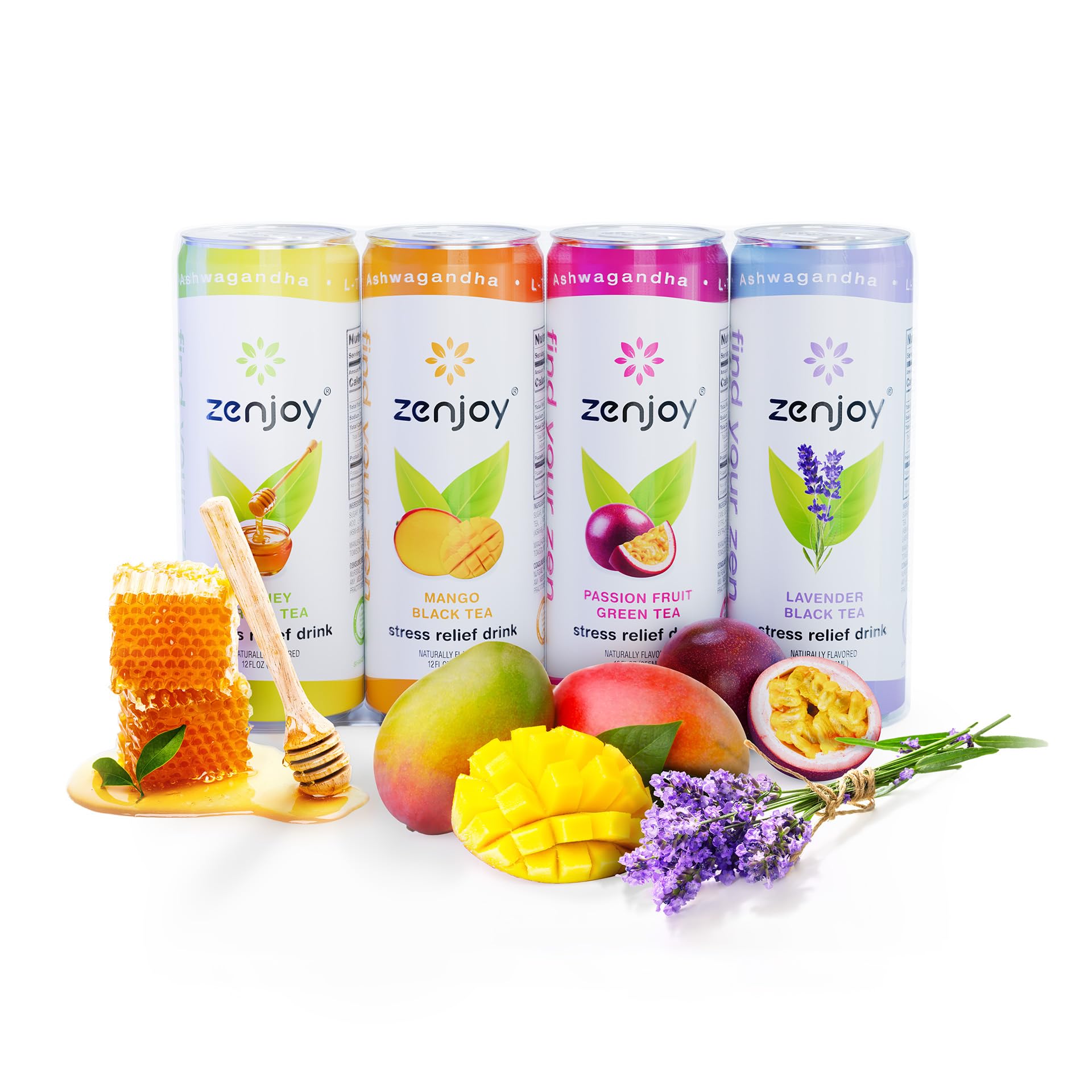 Amazon.com : Zenjoy Stress Relief Drink, Calming Green Tea & Black