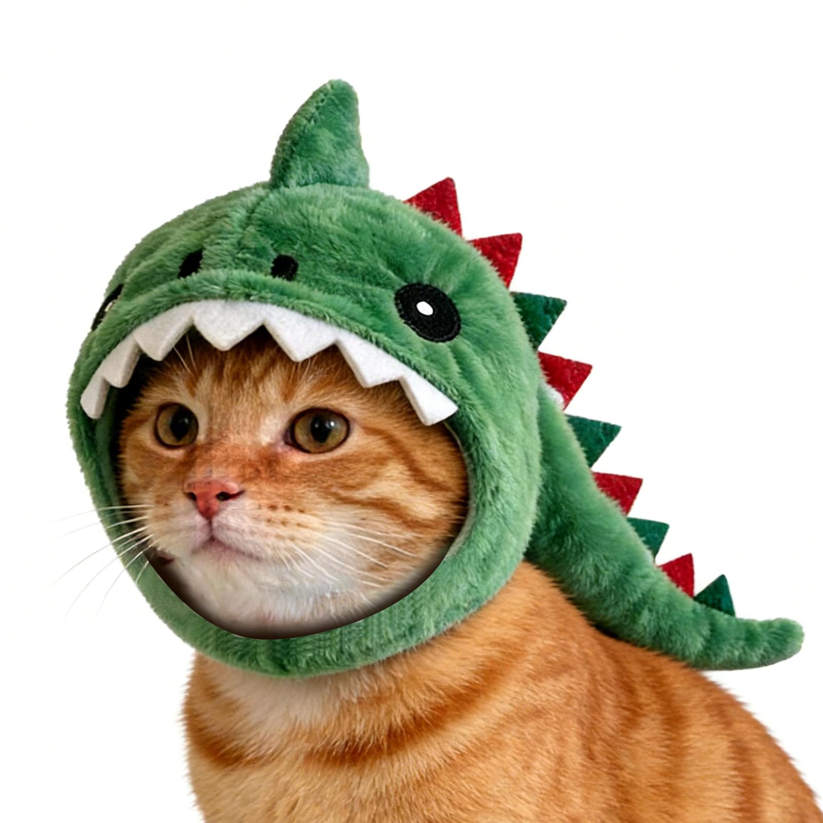 Gorro para gatos ultraligero con correa ajustable de dinosaurio para conejos y cachorros