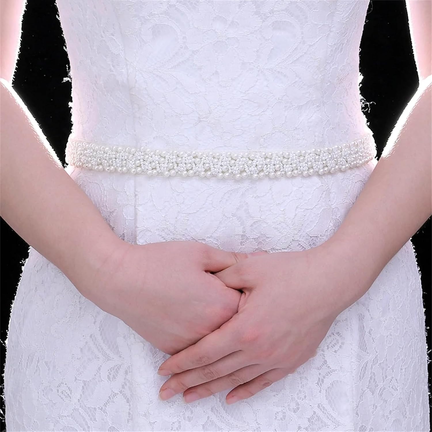 Women’S Elegant Wedding Belt With Pearl Beading A Handmade Sash For Formal Gown Prom Or Maternity Dress Accessories