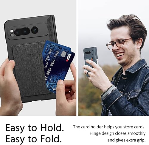 Miniatura 7 de Miimall Funda compatible con Google Pixel Fold protección magnética de bisagra tarjetero protector de pantalla soporte duradero Funda de PC todo