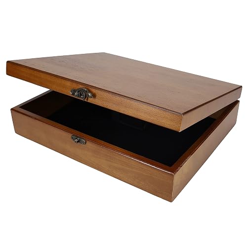 WE Games Old World Wooden Box with Brass Latch –