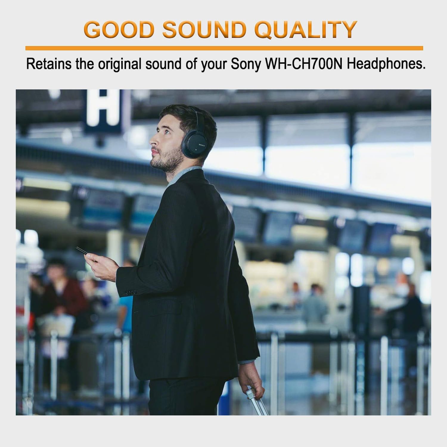 Replacement Ear Pads Cushions for Sony WH-CH700N, WH-CH710N, WH-CH720N Headphones, Earpads Cover, Headset Ear Muffs, Headphone Repair Parts (Black) - Image 7